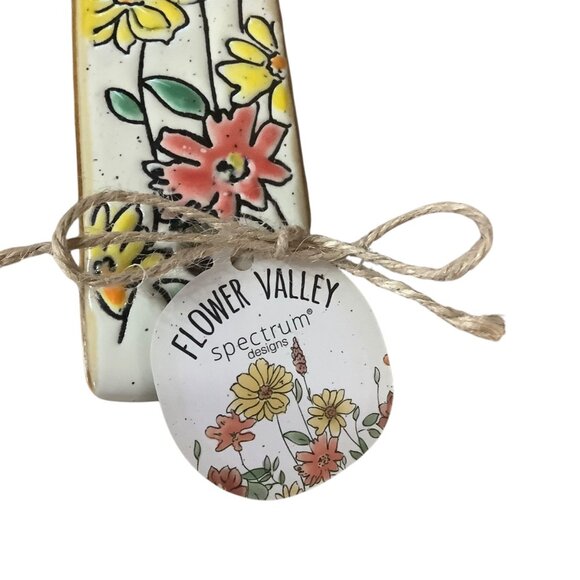 Butterfly & Flower Spoon Rest Flower Valley Spectrum Designs NEW Ceramic - Picture 2 of 6